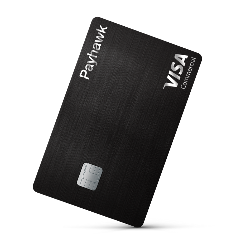 Payhawk business card in black